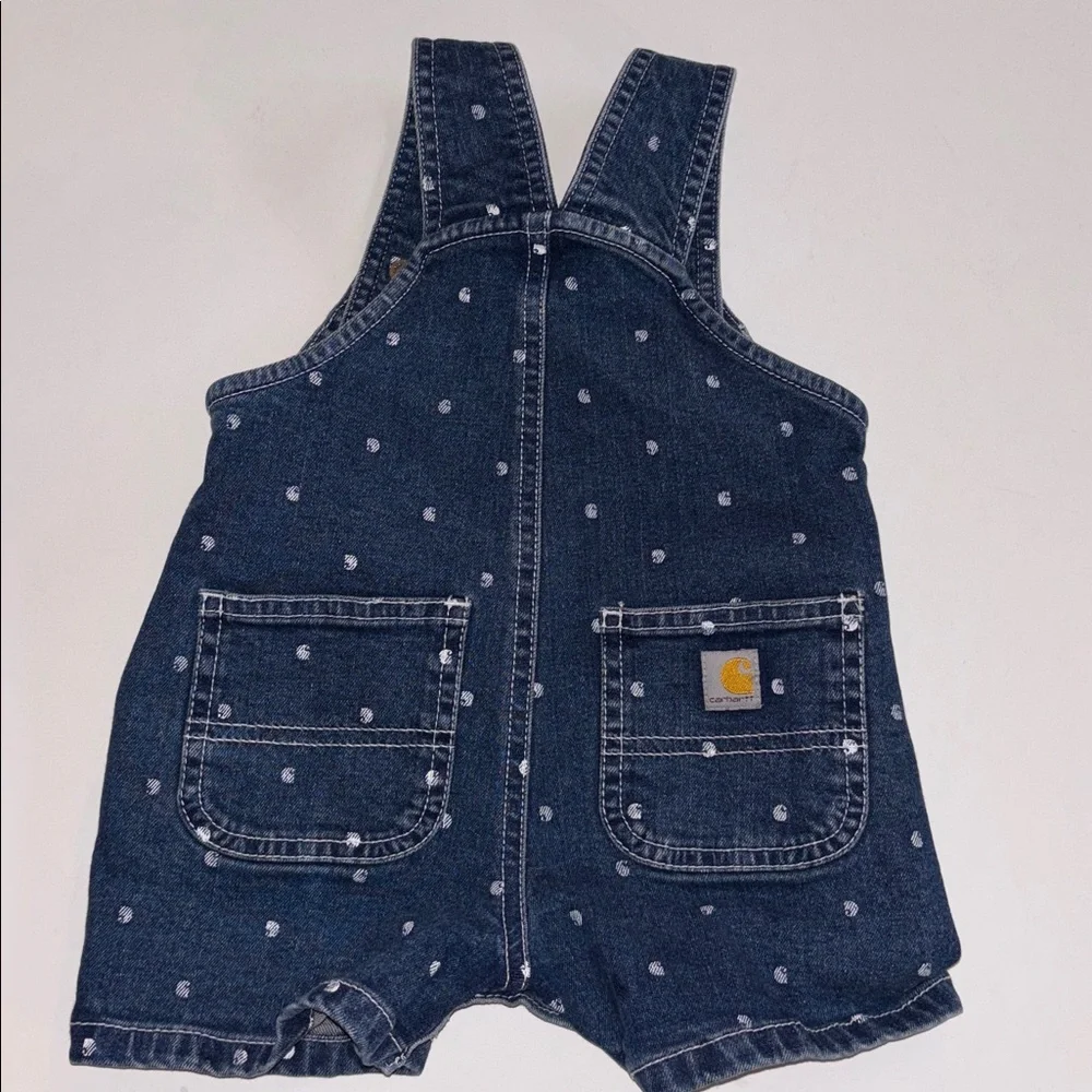 Carhart denim polka dot shortails 12 M Denim Carhart Baby Overall Shorts 12M